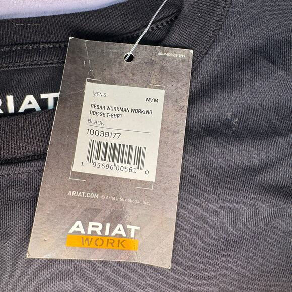 Ariat Rebar Men's sz Medium Black Short Sleeve Workman Working Dog Shirt NWT - Picture 7 of 12